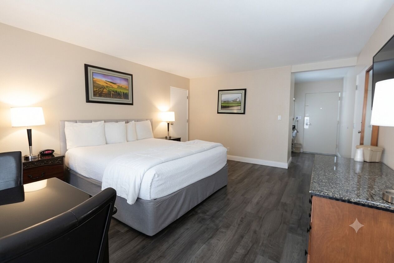 Chambre Standard, 1 très grand lit, rez-de-chaussée | Bureau, espace de travail pour ordinateurs portables