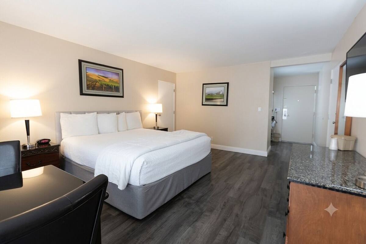 Standard Room, 1 King Bed, Ground Floor | Desk, laptop workspace, iron/ironing board, WiFi (free)