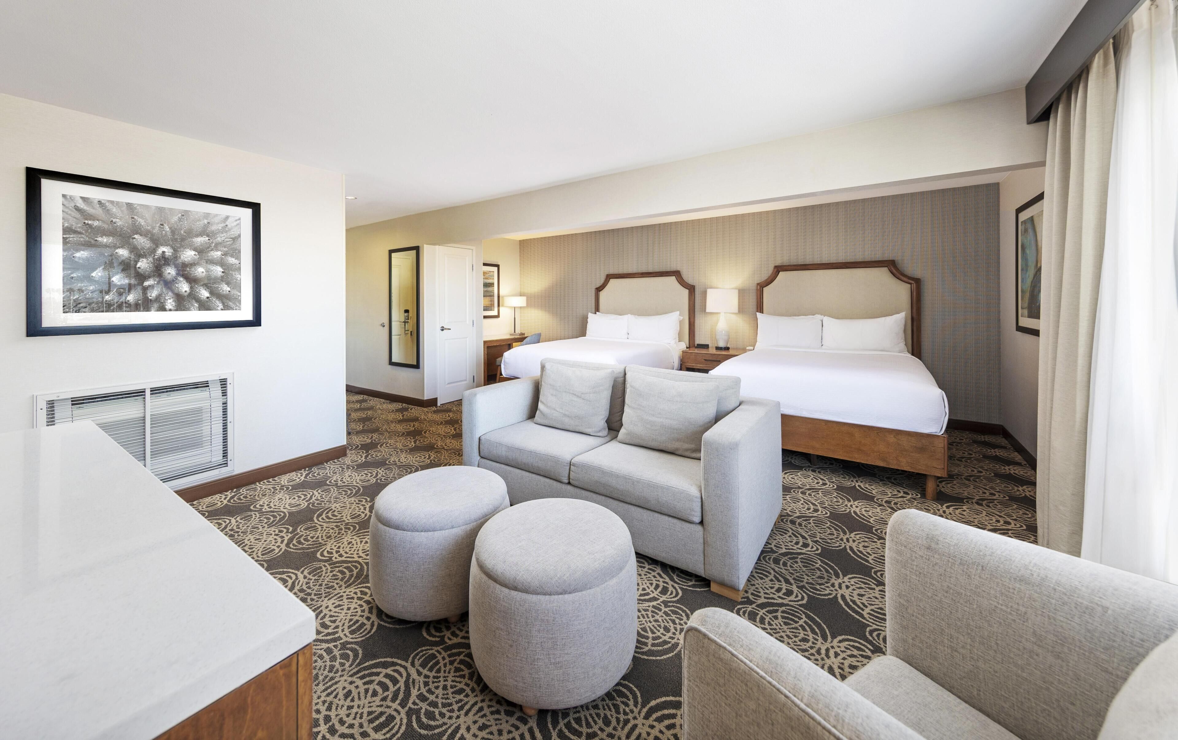 Suite, 2 Queen Beds, Accessible, Bay View | Living area | 48-inch TV with premium channels