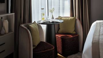 Minibar, in-room safe, blackout drapes, free cribs/infant beds