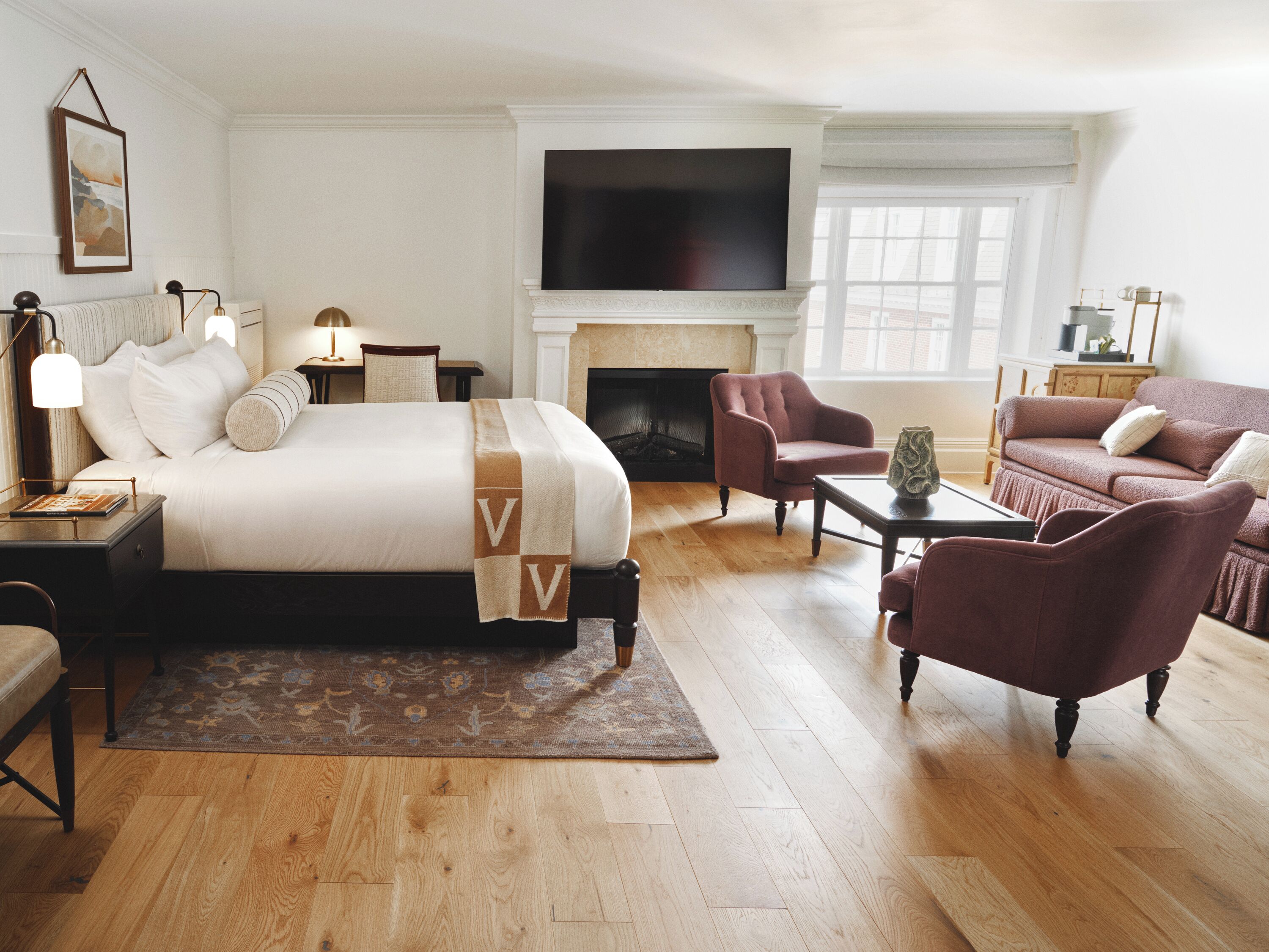 Suite, Fireplace (Breakers Mansion) | Premium bedding, down comforters, pillowtop beds, in-room safe