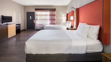 Premium bedding, desk, blackout drapes, iron/ironing board