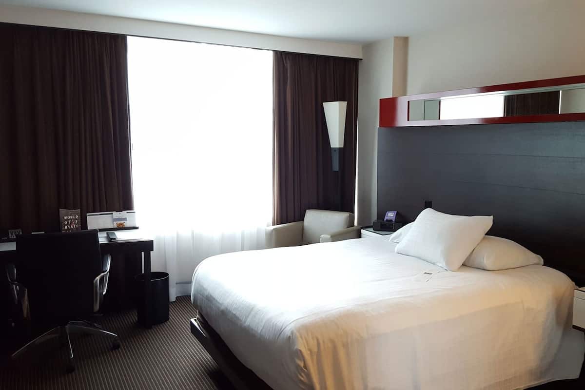 Hypo-allergenic bedding, down comforters, in-room safe, desk