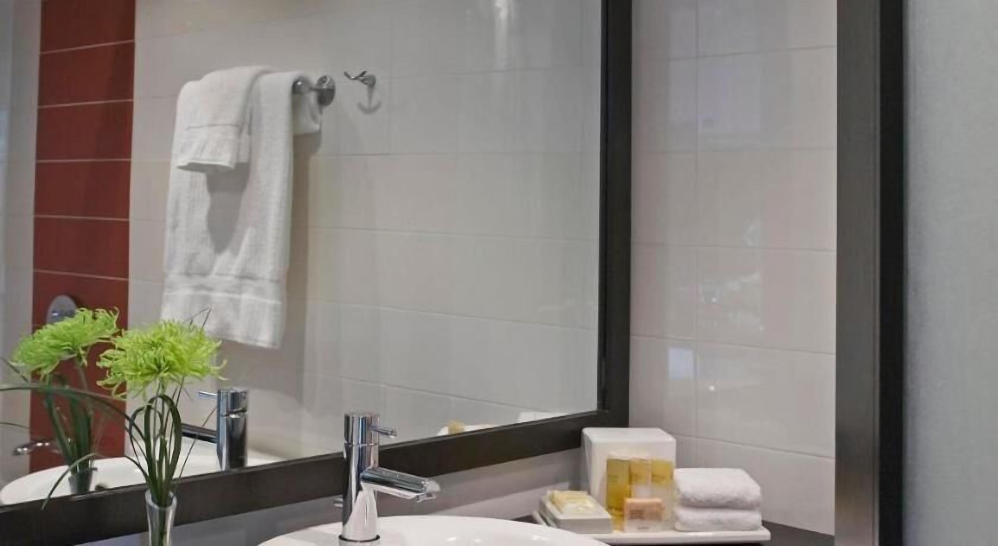 Bathroom | Combined shower/tub, free toiletries, hair dryer, towels