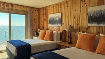 Chambre Standard, 2 lits doubles, balcon, vue lac