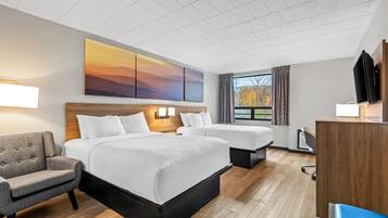Room, 2 Double Beds, Accessible, Non Smoking | Desk, iron/ironing board, free cots/infant beds, rollaway beds