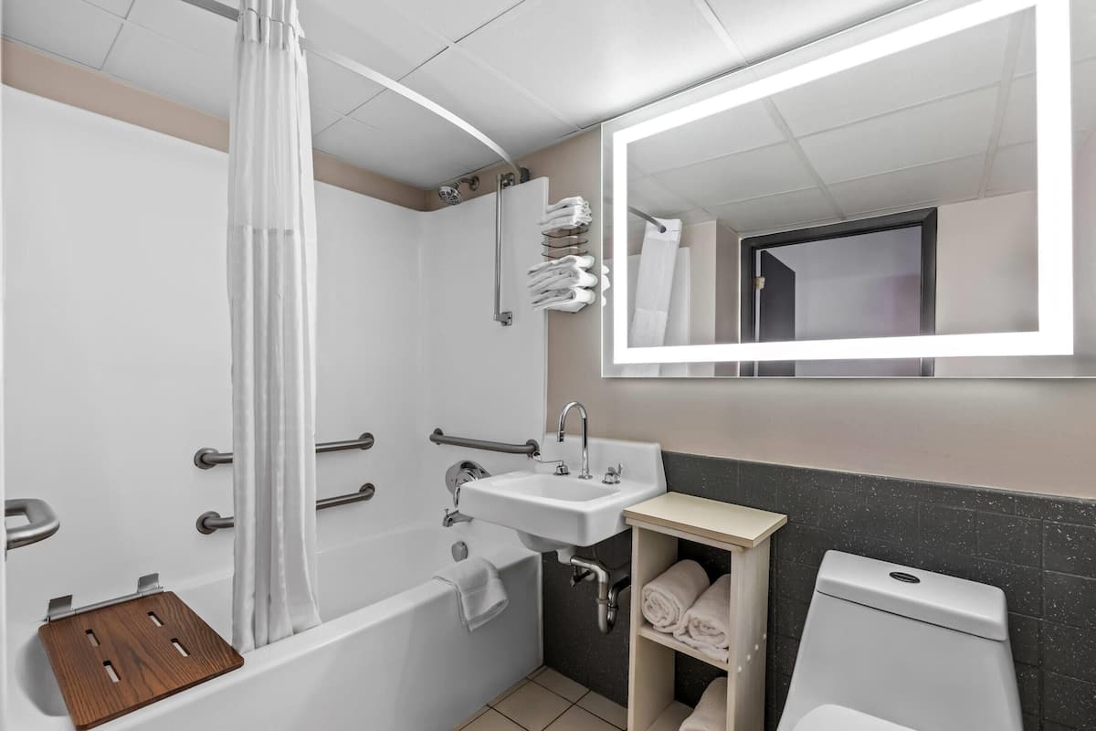 Room, 2 Double Beds, Accessible, Non Smoking | Accessible bathroom