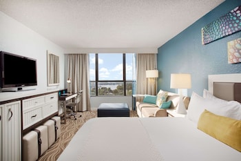 Premium bedding, pillowtop beds, in-room safe, desk at Wyndham Lake Buena Vista Disney Springs® Resort Area