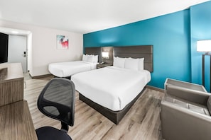 Standard Room, 2 Queen Beds, Non Smoking | In-room safe, desk, iron/ironing board, free WiFi