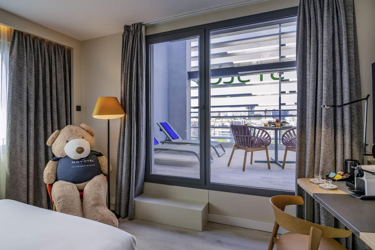 Habitació Deluxe, 1 llit doble, terrassa | 1 dormitori, roba de llit hipoal·lergògena i cobrellits