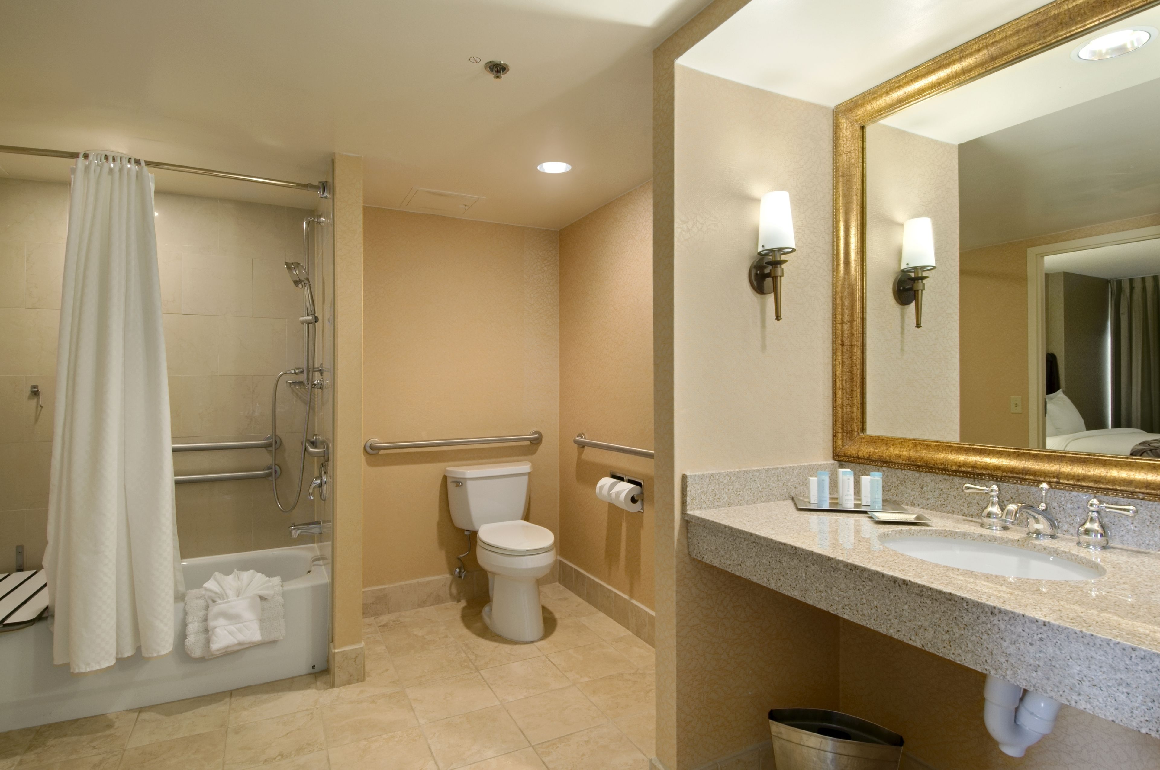 free toiletries, hair dryer, bathrobes, towels