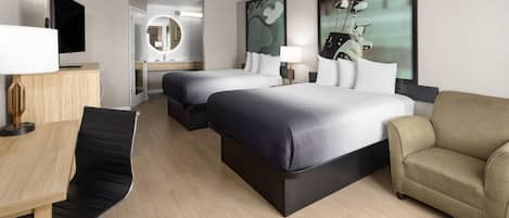 Room, 2 Queen Beds, Non Smoking | In-room safe, desk, iron/ironing board, free cots/infant beds