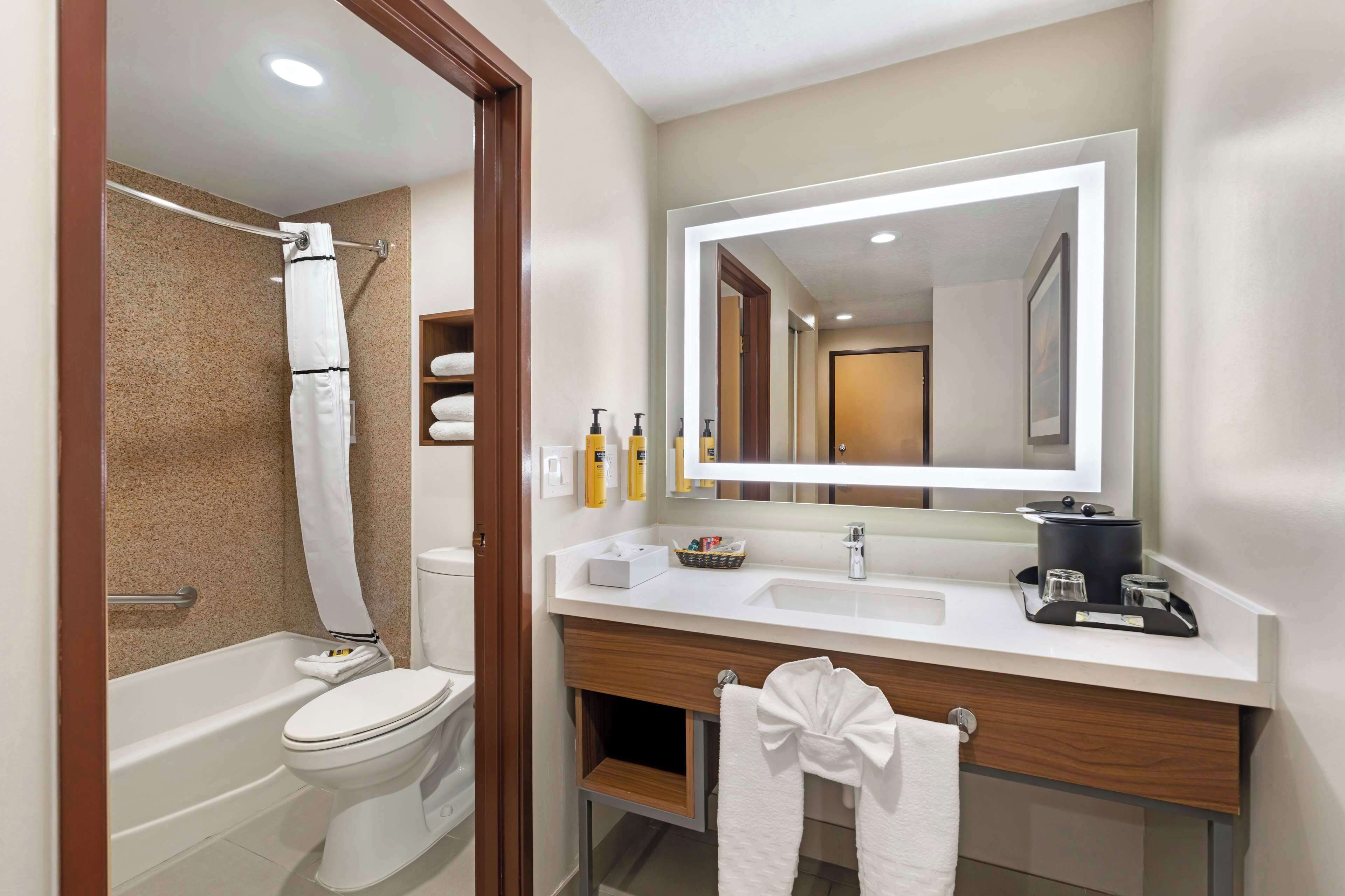 standard room, 1 king bed, non smoking, refrigerator (with sofabed) | bathroom | combined shower/bathtub, eco-friendly toiletries, hair dryer, towels