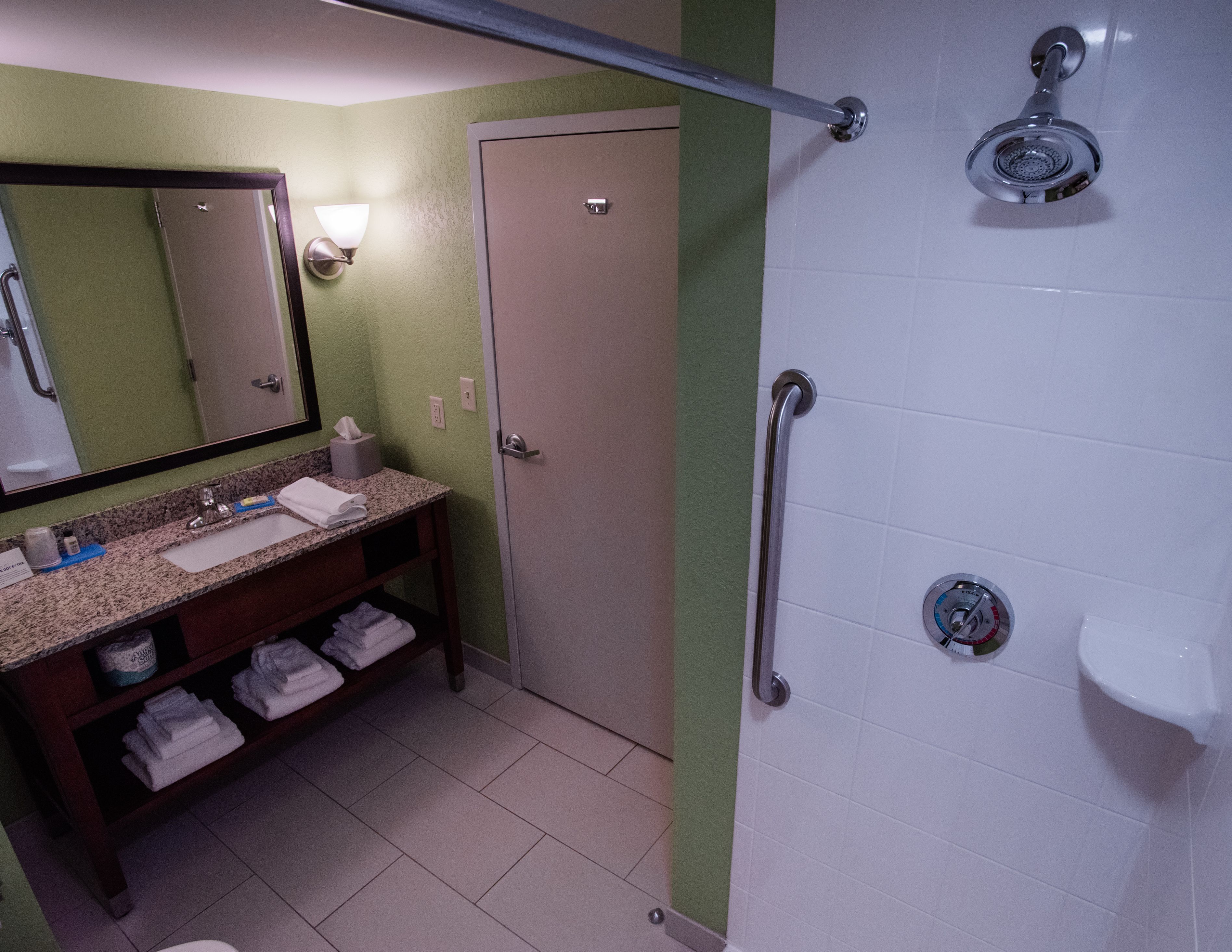 free toiletries, hair dryer, towels