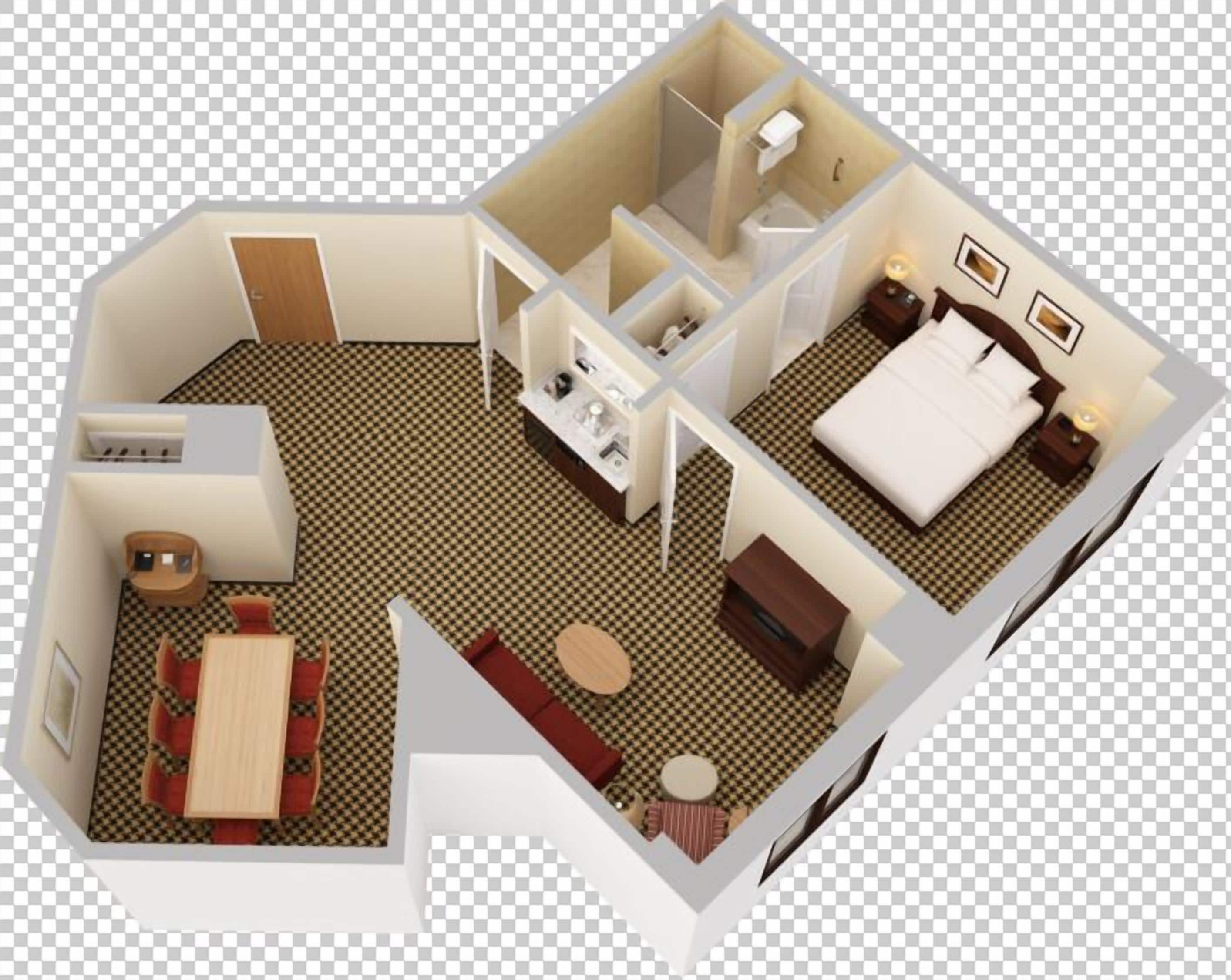 one bedroom conference suite, one king bed | floor plan