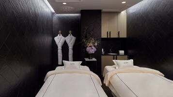 Espace de soins pour les couples, sauna, bain à remous, hammam