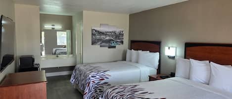 Superior Room, 2 Queen Beds, Non Smoking | Desk, laptop workspace, blackout drapes, iron/ironing board