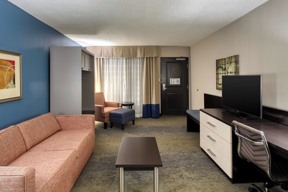 Suite, 1 King Bed (Additional Living Area) | In-room safe, desk, laptop workspace, soundproofing
