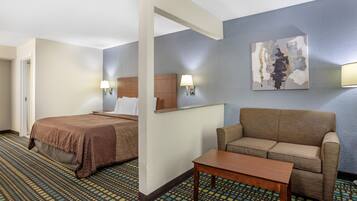 Suite, 1 King Bed, Non Smoking, Refrigerator & Microwave | Premium bedding, desk, laptop workspace, blackout drapes