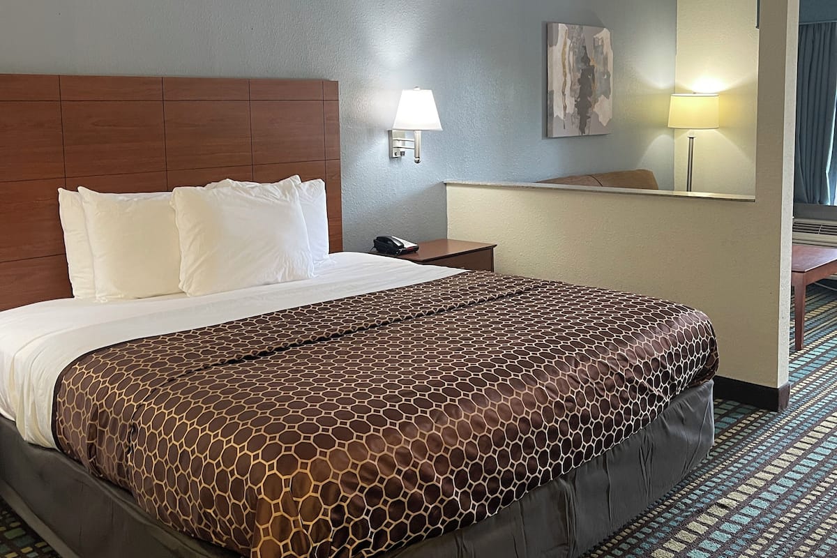 Suite, 1 King Bed, Non Smoking, Refrigerator & Microwave | Premium bedding, desk, laptop workspace, blackout drapes