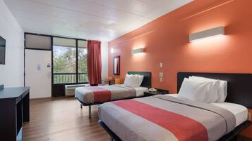 Desk, free WiFi, bed sheets