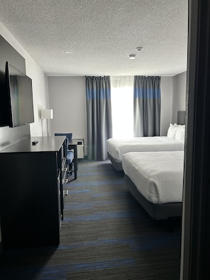Room, 2 Queen Beds, Non Smoking | In-room safe, desk, blackout drapes, iron/ironing board