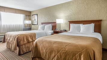 Desk, blackout drapes, iron/ironing board, free cribs/infant beds