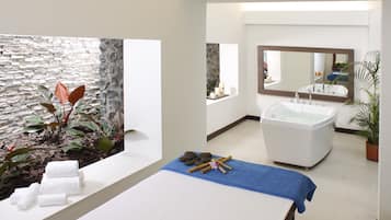 Facials, massage/treatment rooms, manicures and pedicures, massages