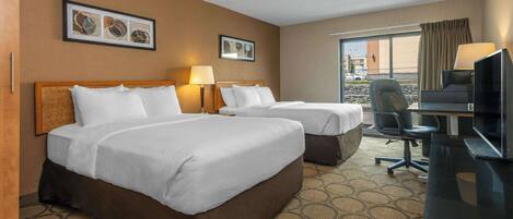 Standard Room, 2 Double Beds, Non Smoking, Ground Floor | Desk, blackout drapes, iron/ironing board, free WiFi