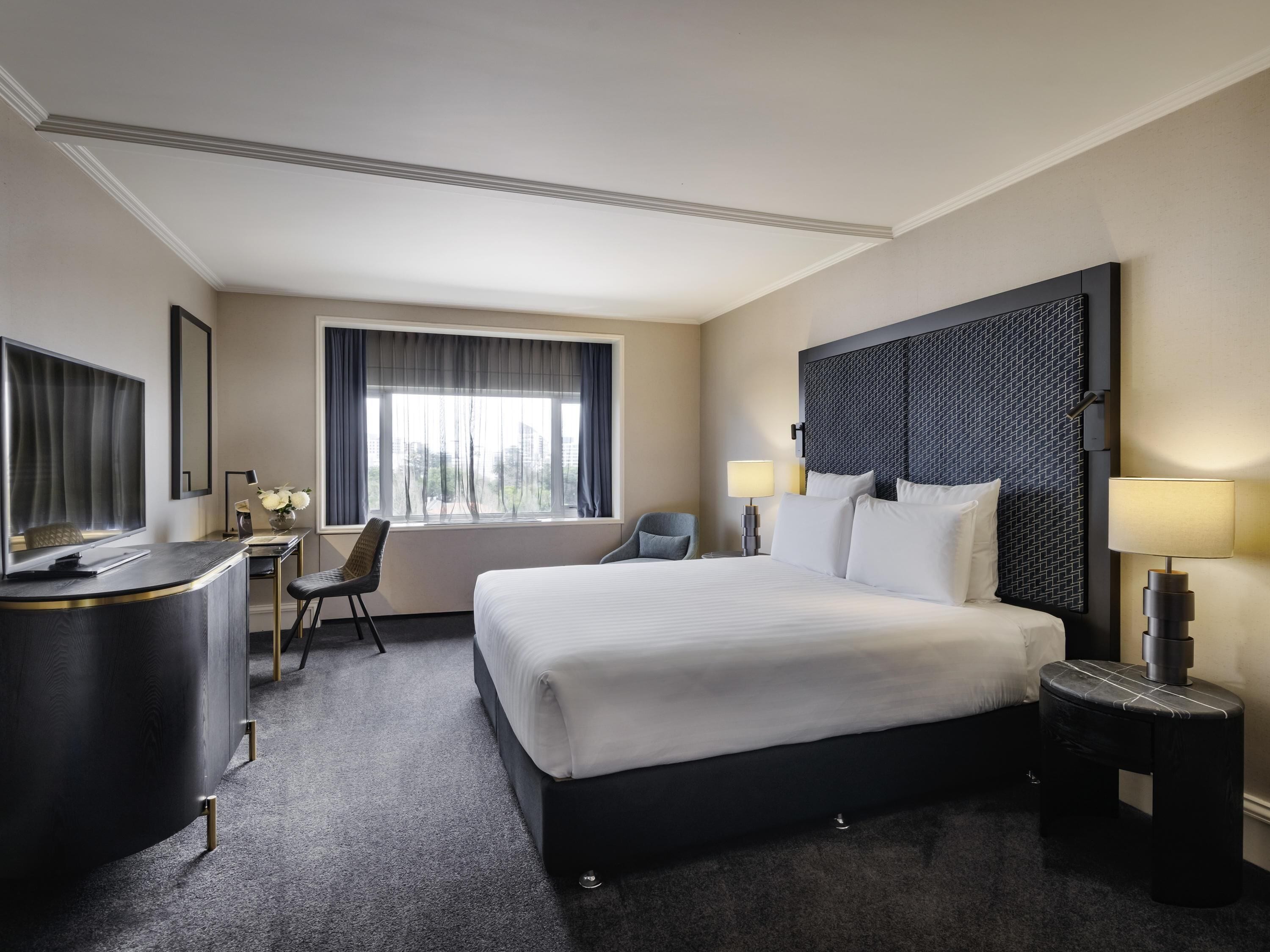 Premium bedding, minibar, in-room safe, desk