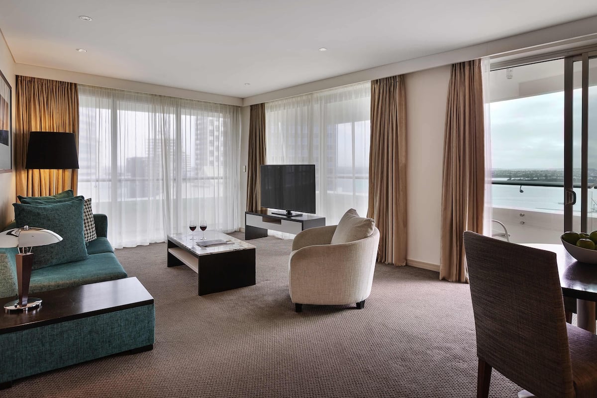 Deluxe-lejlighed - 1 soveværelse | 1 soveværelse, premium-sengetøj, minibar, pengeskab på værelset