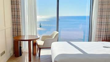 Free minibar items, in-room safe, desk, blackout drapes