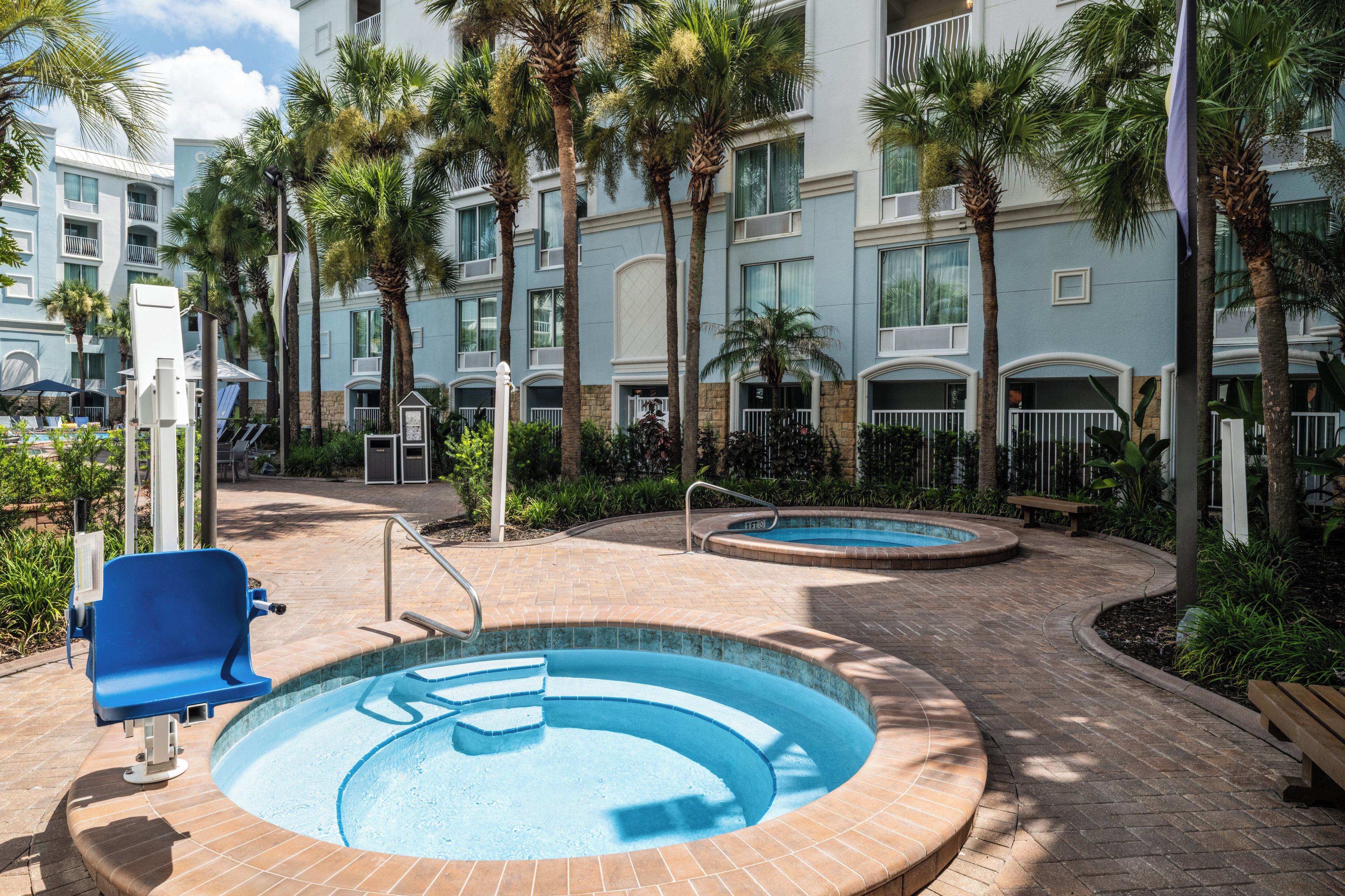 Outdoor pool, a heated pool, pool umbrellas, sun loungers