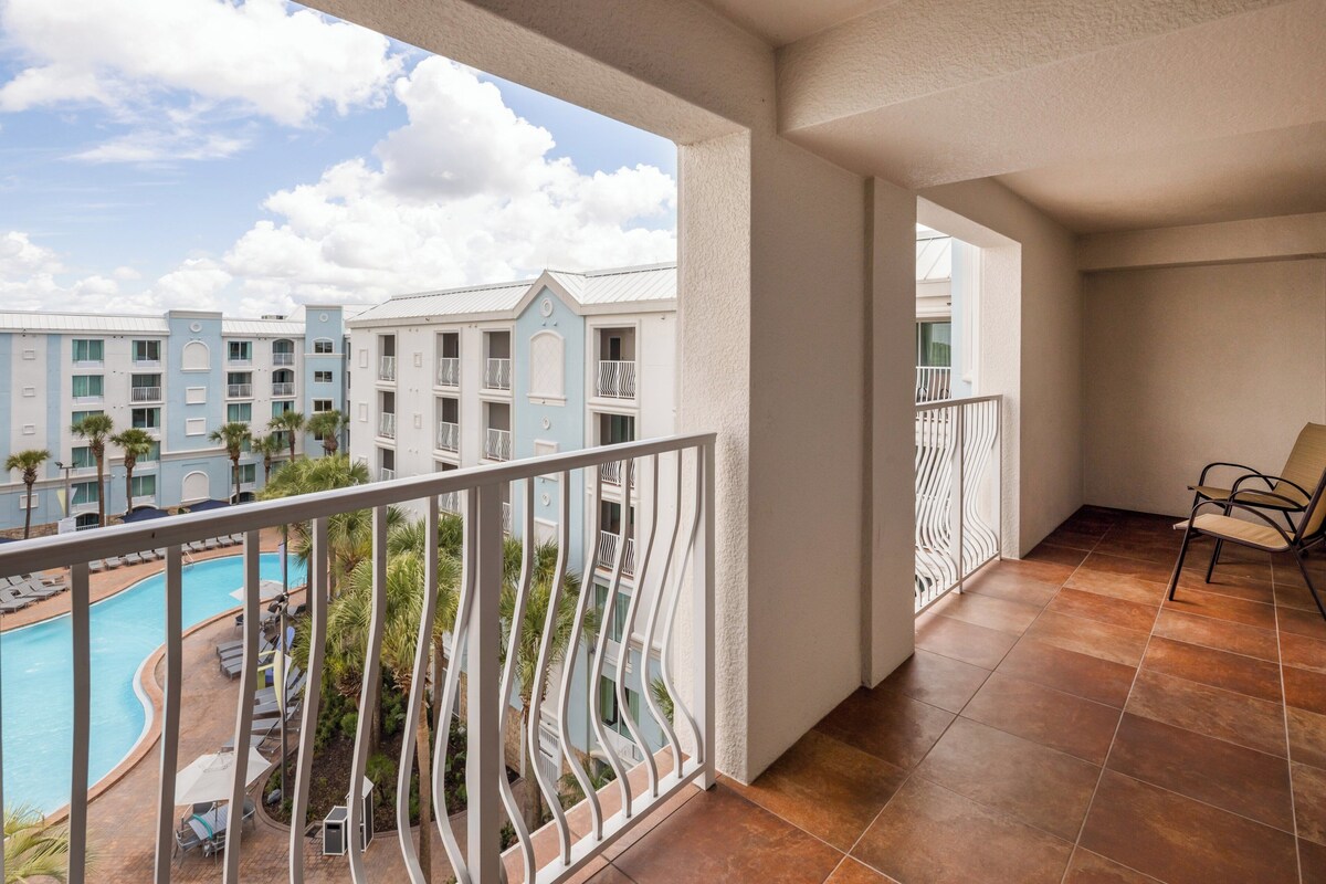 Suite, 1 Bedroom, Balcony, Pool View | Premium bedding, pillowtop beds, in-room safe, desk