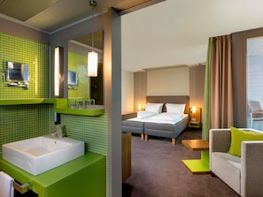 Quarto, 1 cama King (Sleep) | Frigobar, cofres nos quartos, escrivaninha