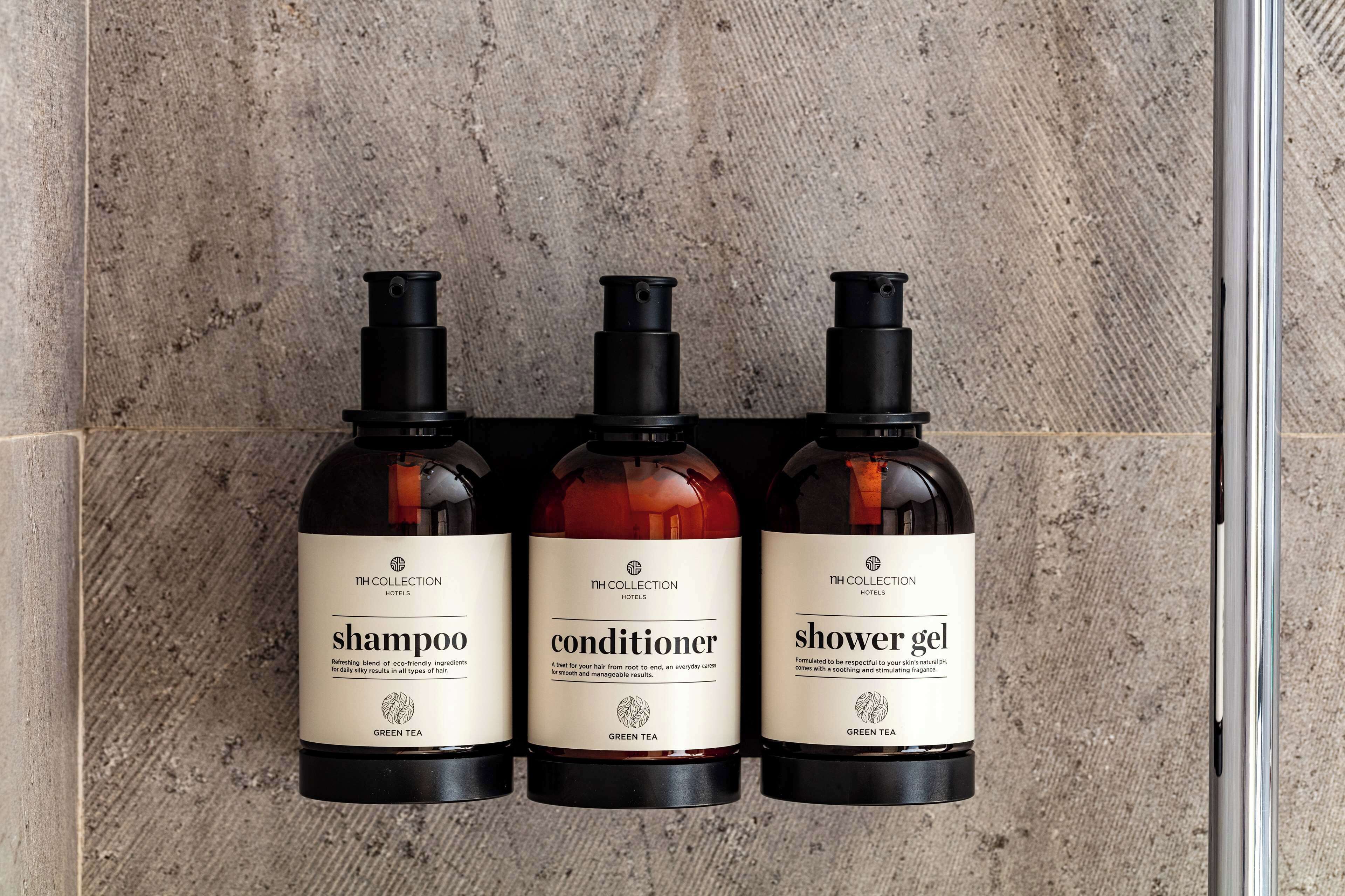 shower, eco-friendly toiletries, hair dryer, bidet