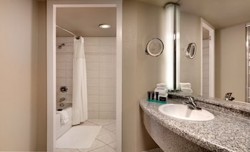 Eco-friendly toiletries, hair dryer, towels, soap at Westgate Las Vegas Resort & Casino