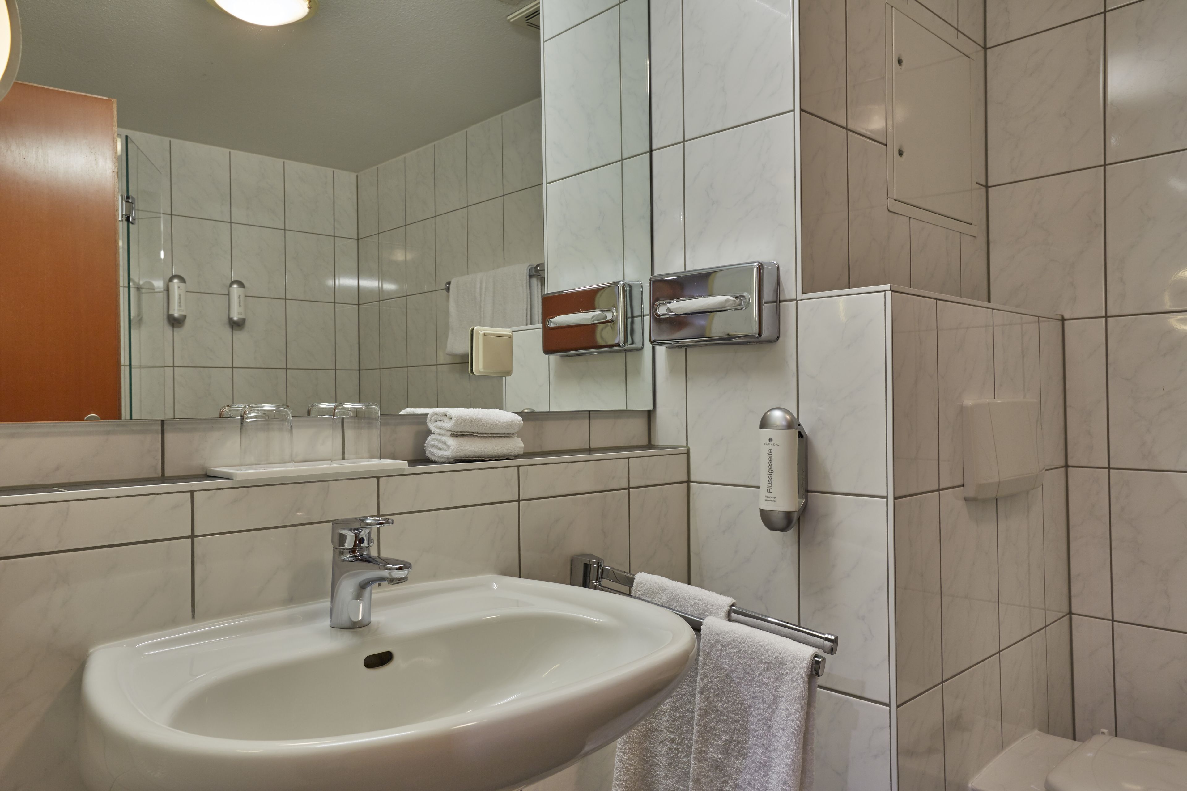 free toiletries, hair dryer, towels