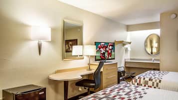 Deluxe Room, 2 Double Beds, Non Smoking | Desk, blackout curtains, free cots/infant beds, free WiFi
