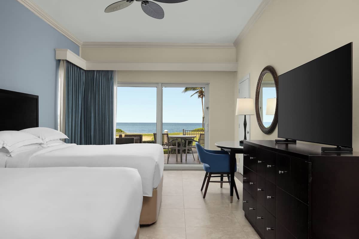 Room, 2 Queen Beds, Non Smoking, Oceanfront (Ocean Front Walk out) | Egyptian cotton sheets, premium bedding, down comforters