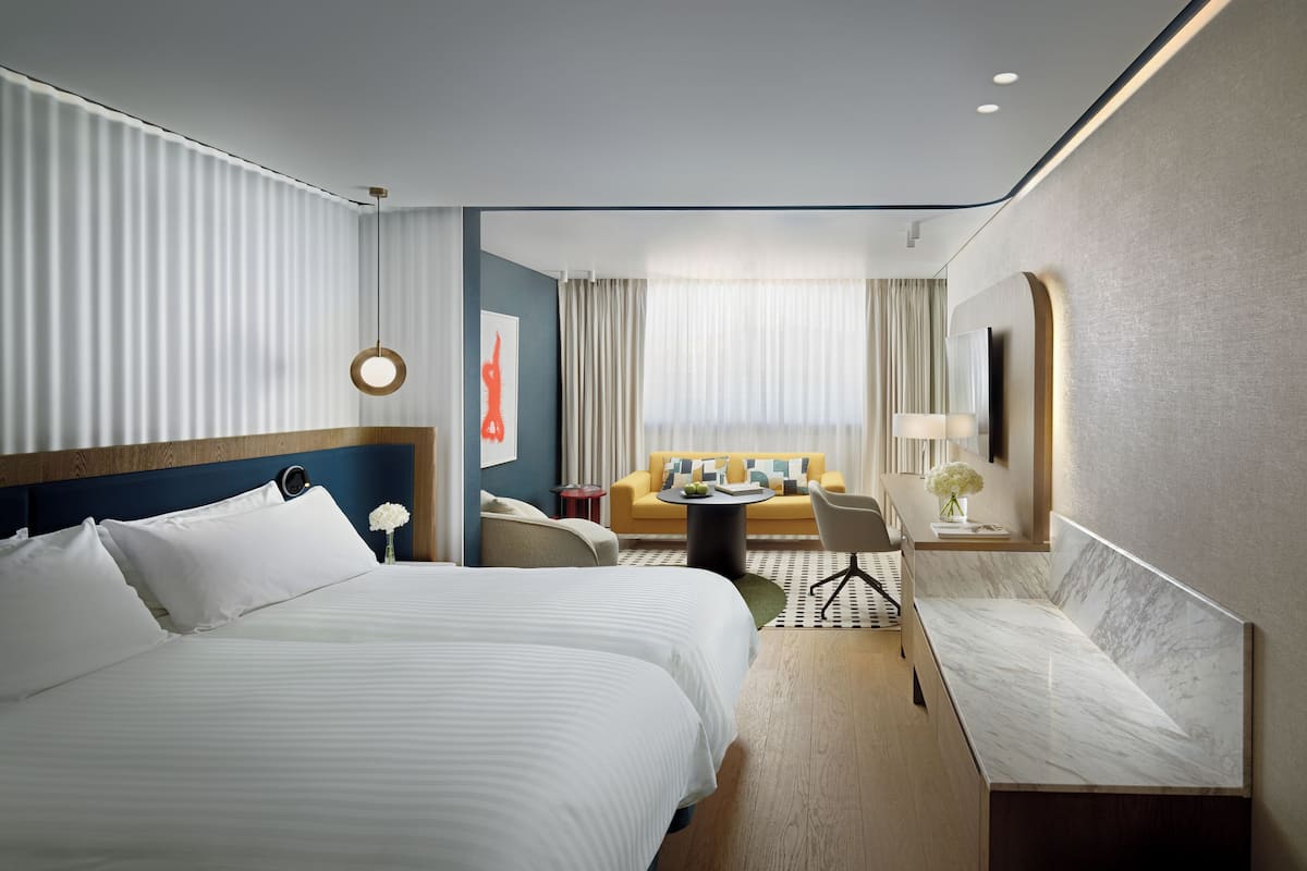 1 bedroom, hypo-allergenic bedding, down duvets, minibar