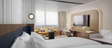 1 bedroom, hypo-allergenic bedding, down comforters, minibar