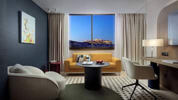 Suite, 1 King Bed, Club lounge access (Acropolis View) | 1 bedroom, premium bedding, down duvets, minibar