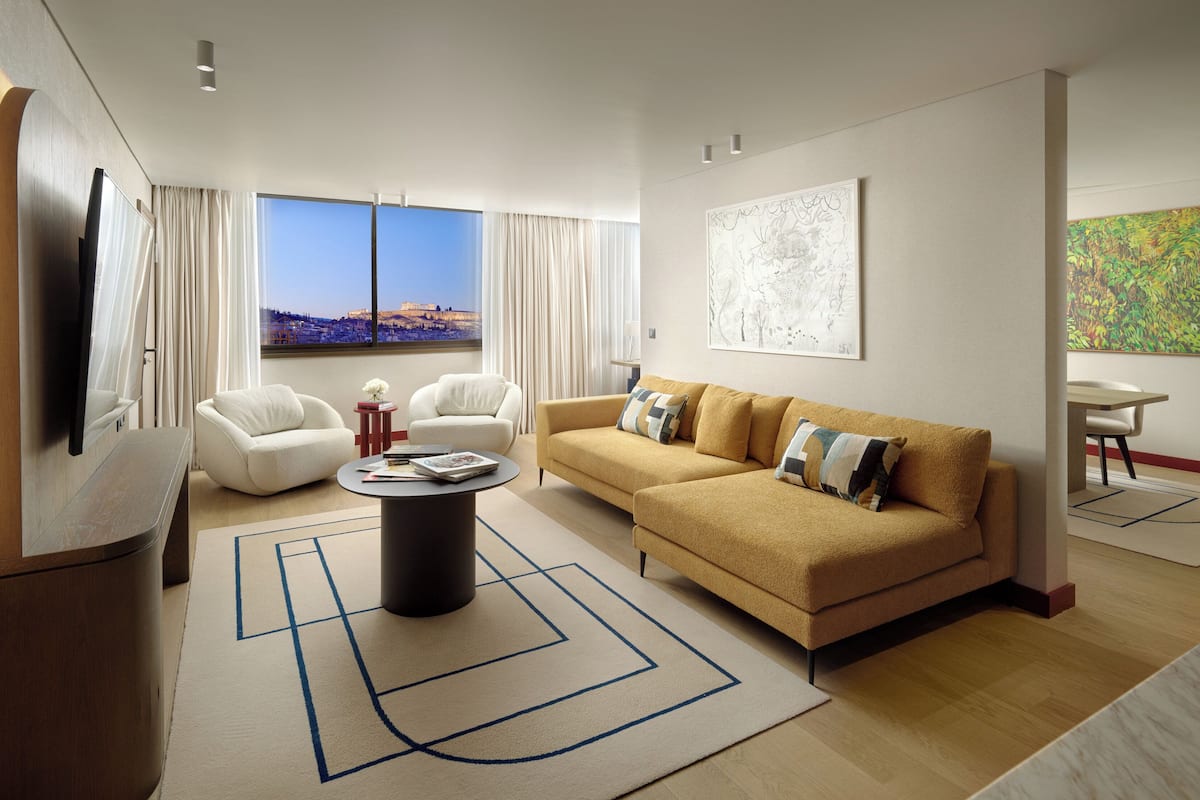 Luxury Suite, 1 King Bed, Club Lounge Access (Acropolis View) | 1 bedroom, premium bedding, down comforters, minibar