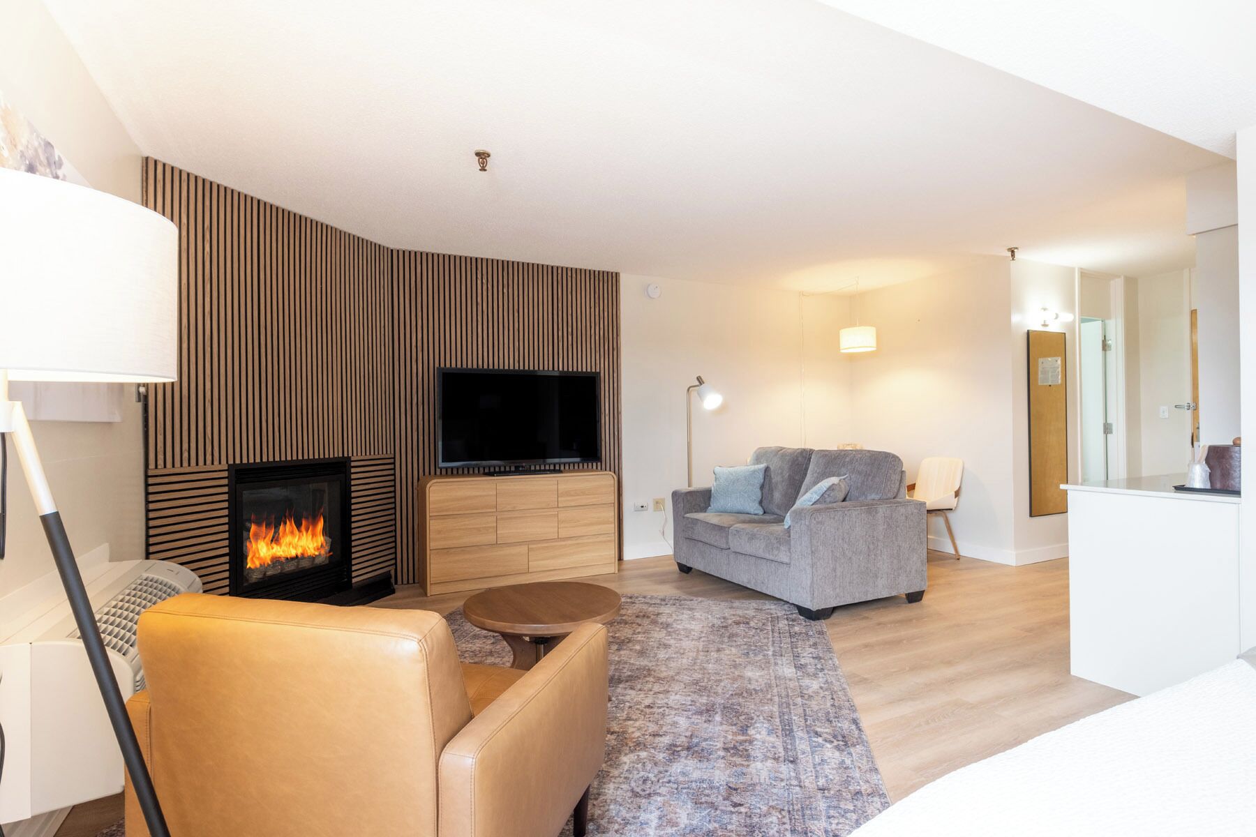 Premium-Zimmer, 1 King-Bett, Nichtraucher, Kamin | Wohnbereich