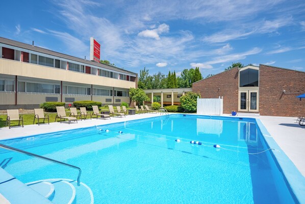 Piscine extérieure (ouverte en saison), chaises longues