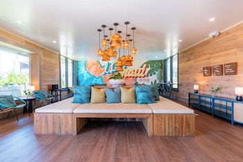 Hotel entrance and lobby at Maui Seaside Hotel