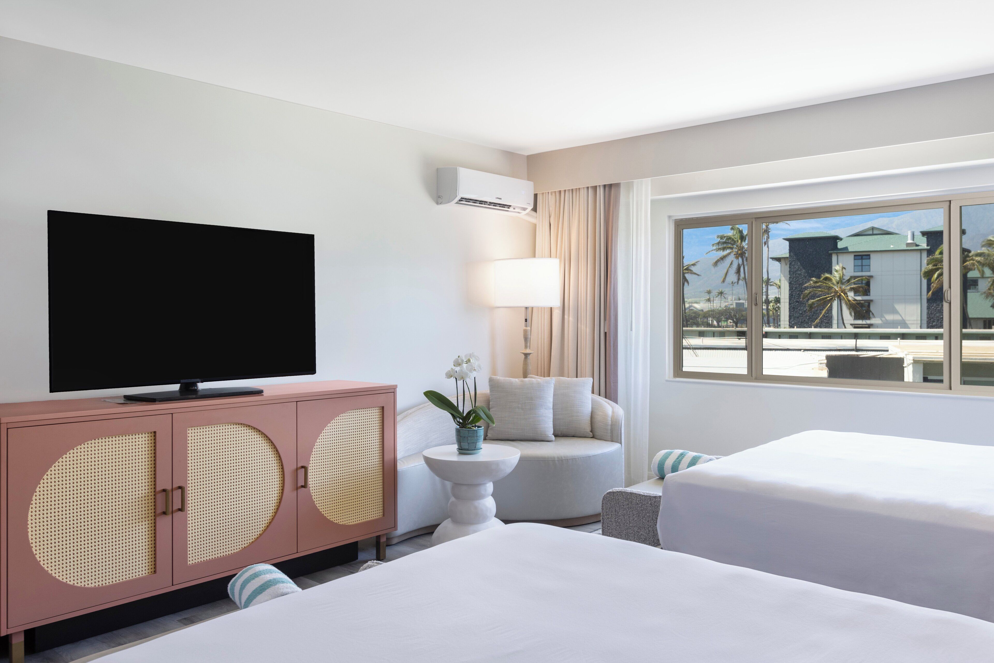 room, tower (makai tower, island view, renovated) | desk, laptop workspace, blackout curtains, iron/ironing board