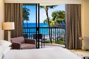 Chambre, 1 très grand lit, en front de mer (Makai)