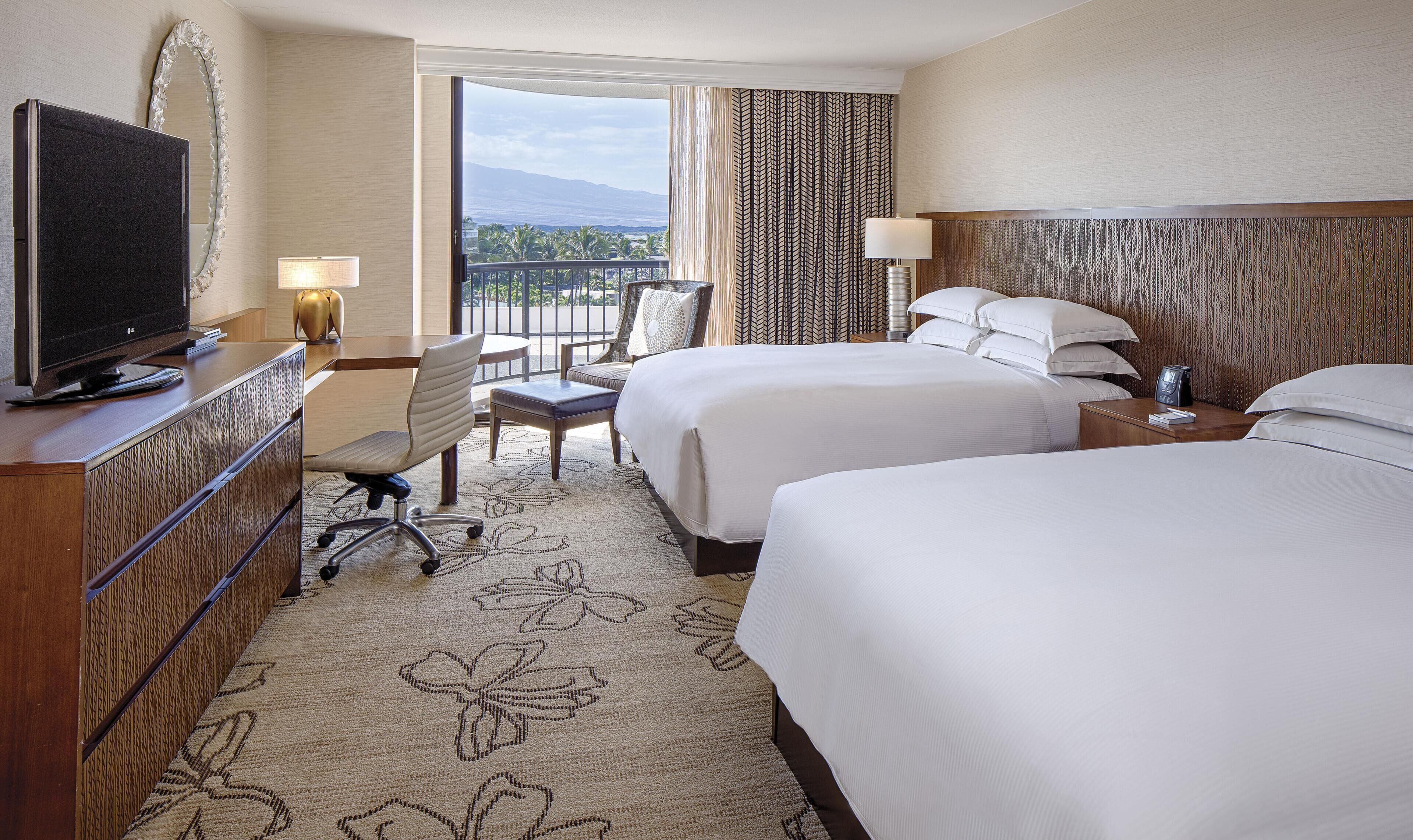 Room, 2 Queen Beds, Accessible, Resort View (Roll-In Shower) | Premium bedding, in-room safe, laptop workspace, iron/ironing board